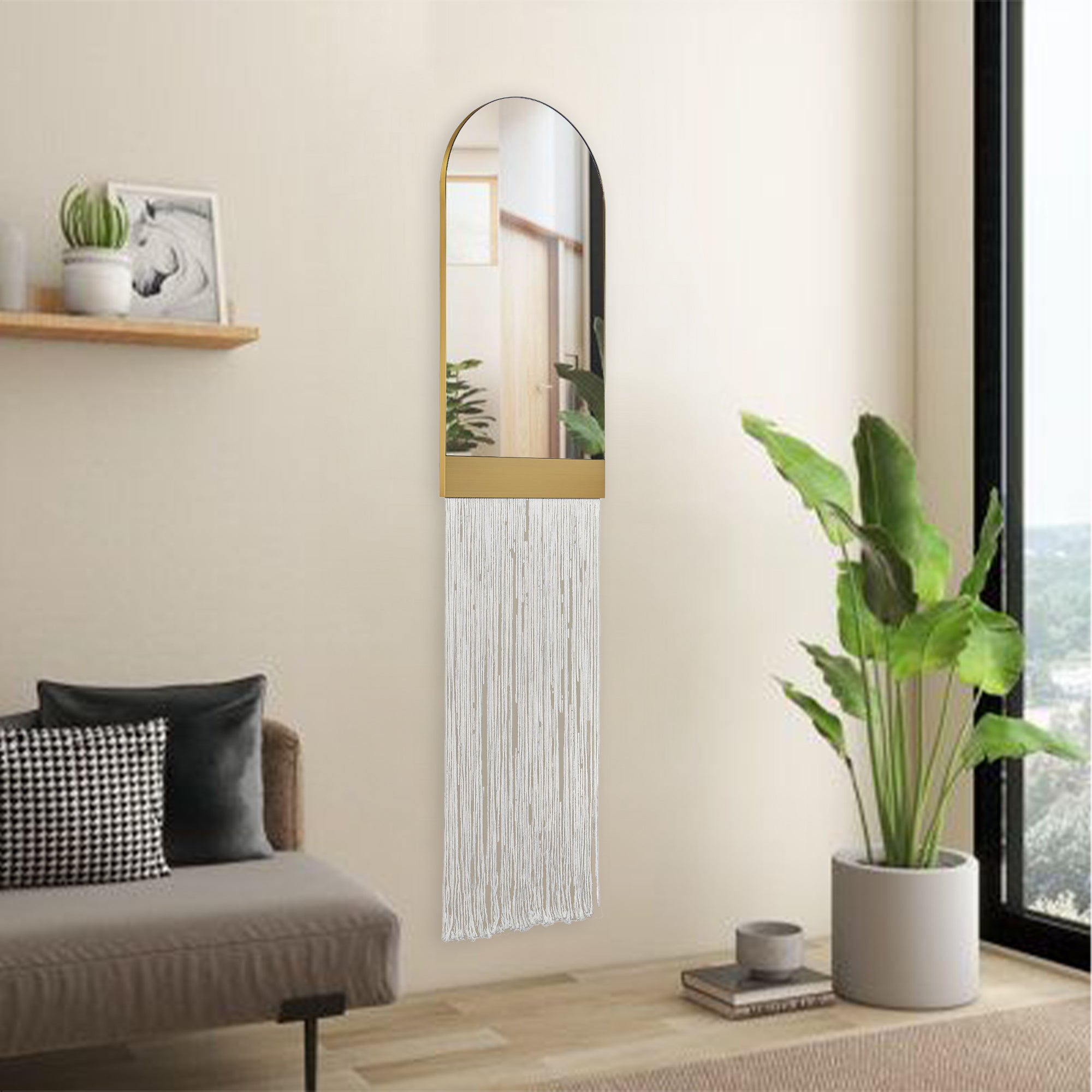 Mirror Wall Décor SS+rope  OA-9352 -  Mirrors - ebarza Furniture UAE | Shop Modern Furniture in Abu Dhabi & Dubai - مفروشات ايبازرا في الامارات | تسوق اثاث عصري وديكورات مميزة في دبي وابوظبي