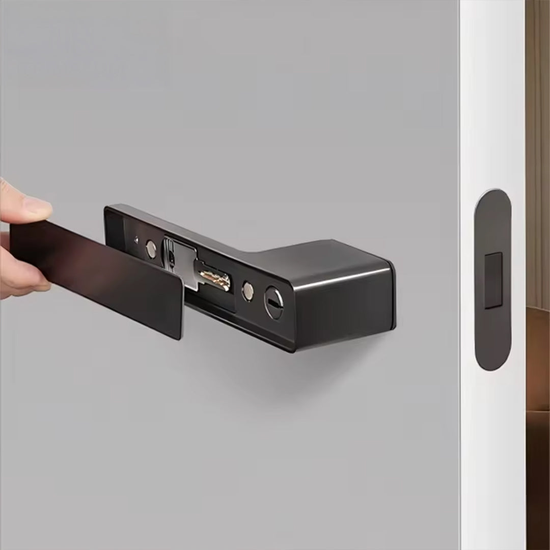 Double Door Handle With Keys and Matching Magnetic Lock Body MFC60 – Grey HY13/DH -  Door Handles - ebarza Furniture UAE | Shop Modern Furniture in Abu Dhabi & Dubai - مفروشات ايبازرا في الامارات | تسوق اثاث عصري وديكورات مميزة في دبي وابوظبي