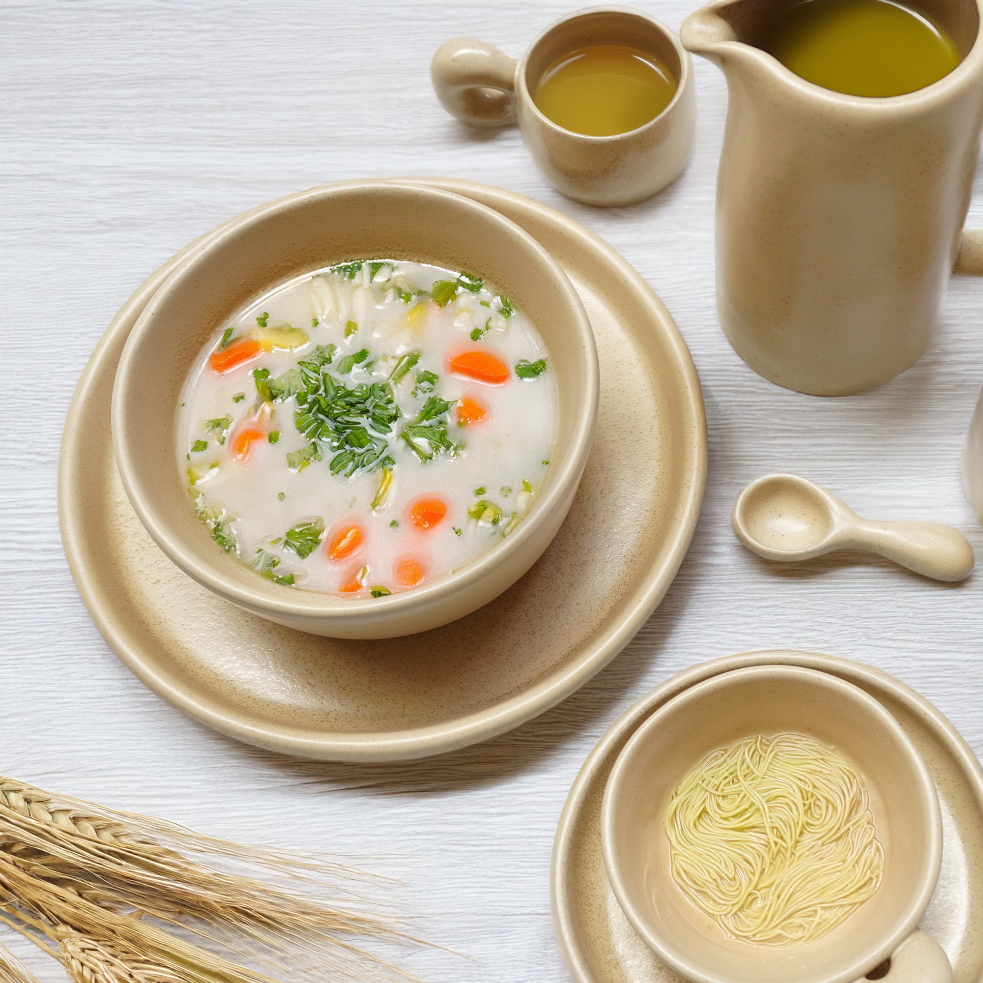 Asian Zen Ceramic Dinnerware & Stoneware Salad Dessert and Cereal Bowl E711-B-04186 8.5 -  Bowls - ebarza Furniture UAE | Shop Modern Furniture in Abu Dhabi & Dubai - مفروشات ايبازرا في الامارات | تسوق اثاث عصري وديكورات مميزة في دبي وابوظبي