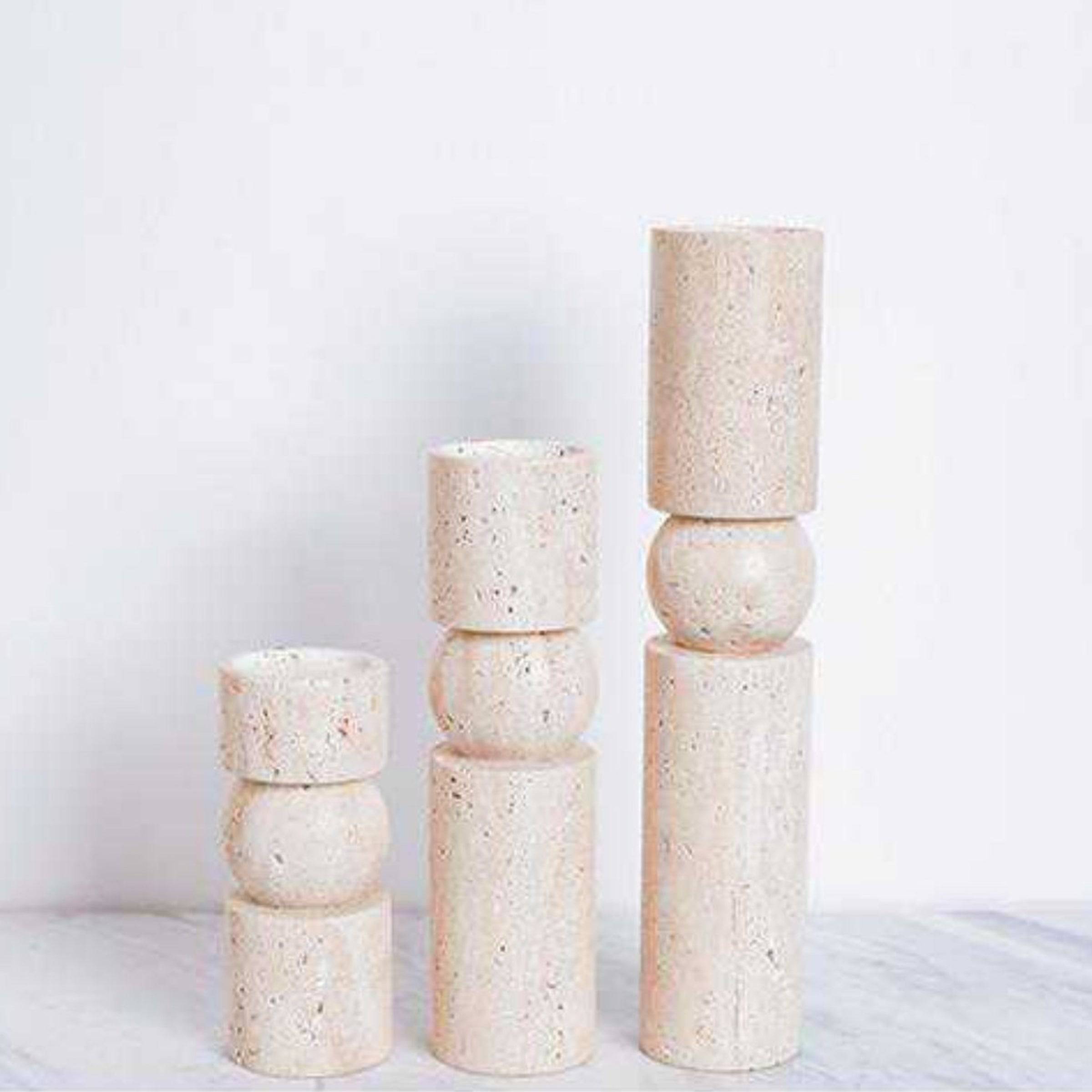 Yellow Stone Candle Holder-A Fb-T2011A -  Candle Holders - ebarza Furniture UAE | Shop Modern Furniture in Abu Dhabi & Dubai - مفروشات ايبازرا في الامارات | تسوق اثاث عصري وديكورات مميزة في دبي وابوظبي