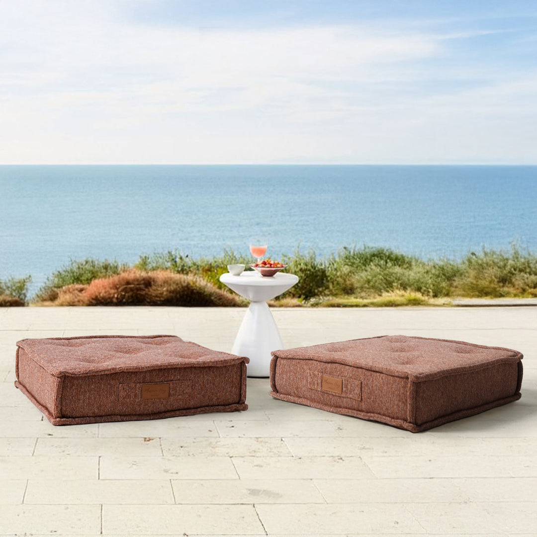 La Concha Pouf with Compressed Foam - 333-CF-Orange -  Poufs - ebarza Furniture UAE | Shop Modern Furniture in Abu Dhabi & Dubai - مفروشات ايبازرا في الامارات | تسوق اثاث عصري وديكورات مميزة في دبي وابوظبي
