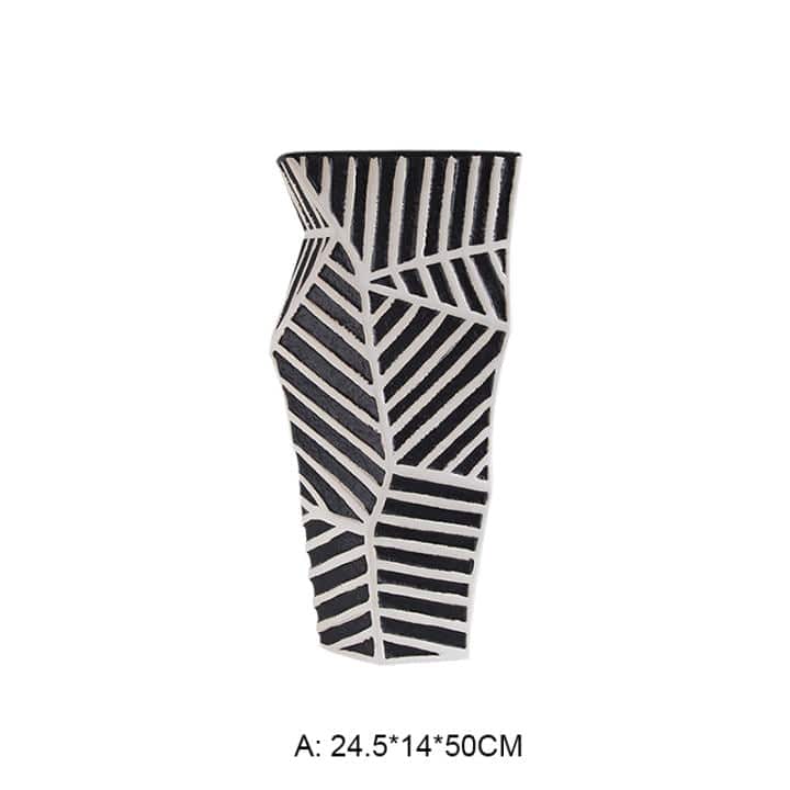 Zebra Hand Grinding Vase -B Fa-D21045B -  Vases - ebarza Furniture UAE | Shop Modern Furniture in Abu Dhabi & Dubai - مفروشات ايبازرا في الامارات | تسوق اثاث عصري وديكورات مميزة في دبي وابوظبي