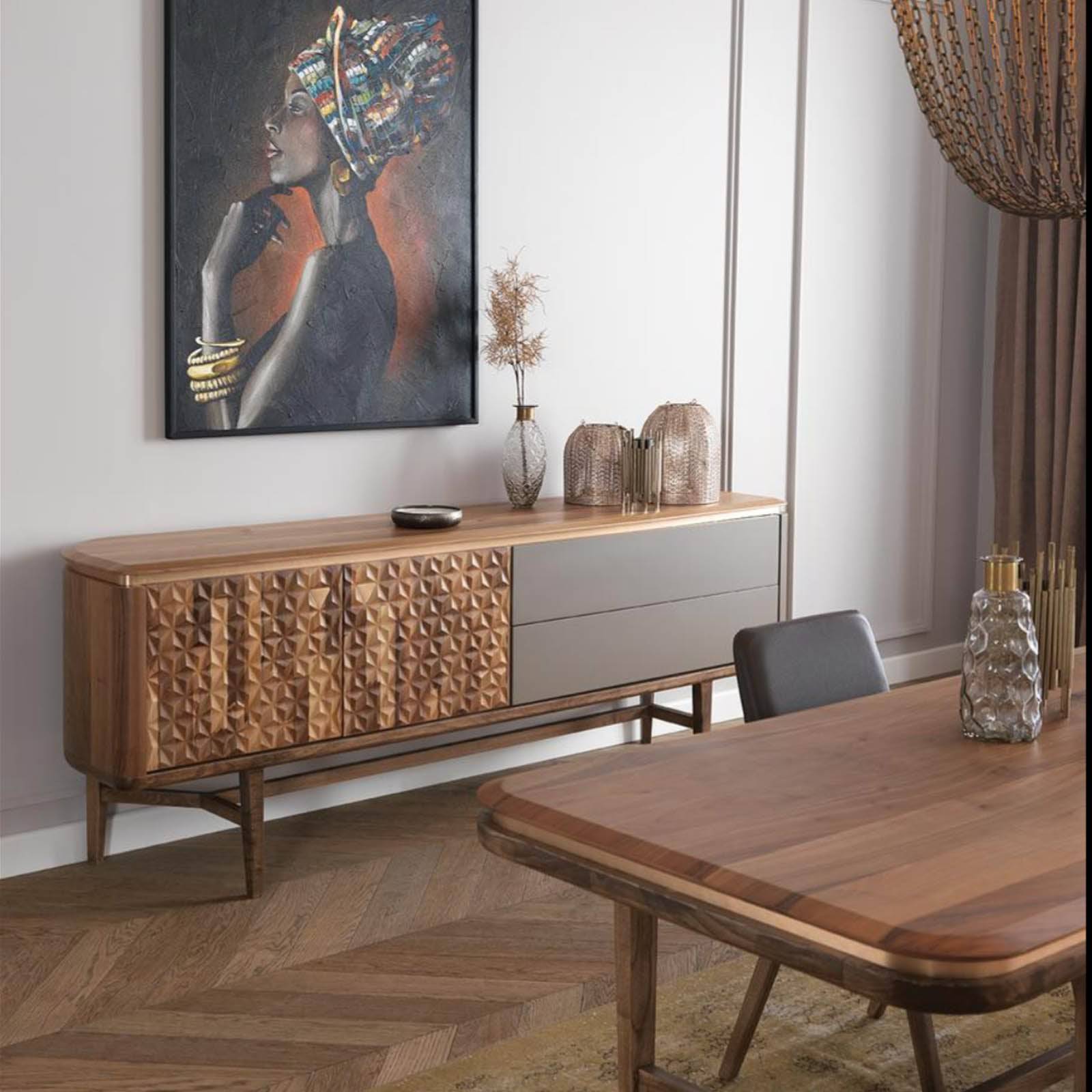 Display Item - Zen Sideboard Zen003-Veneer-Top-NAKHEEL -  DISPLAY ITEM - ebarza Furniture UAE | Shop Modern Furniture in Abu Dhabi & Dubai - مفروشات ايبازرا في الامارات | تسوق اثاث عصري وديكورات مميزة في دبي وابوظبي