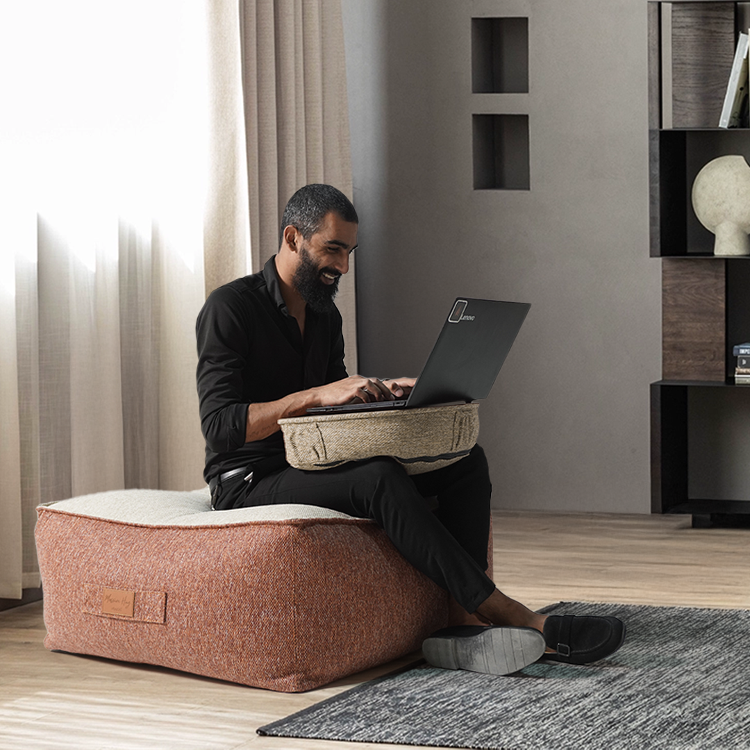 Lazy Lap Pouf -  371-BB-Beige -  Poufs - ebarza Furniture UAE | Shop Modern Furniture in Abu Dhabi & Dubai - مفروشات ايبازرا في الامارات | تسوق اثاث عصري وديكورات مميزة في دبي وابوظبي