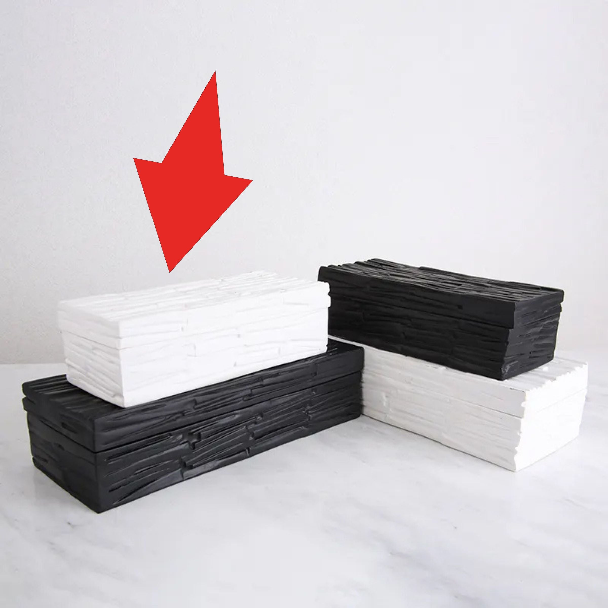 White Resin Decorative Box-B Fc-Sz2022B -  Decorative Boxes - ebarza Furniture UAE | Shop Modern Furniture in Abu Dhabi & Dubai - مفروشات ايبازرا في الامارات | تسوق اثاث عصري وديكورات مميزة في دبي وابوظبي