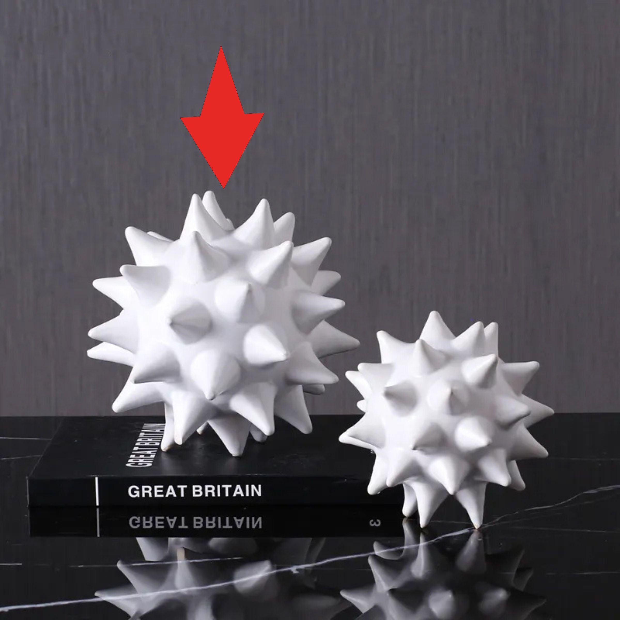 Sea Urchin Ball Ceramic Decorative Fa-D1925G -  Home Decor Figurines - ebarza Furniture UAE | Shop Modern Furniture in Abu Dhabi & Dubai - مفروشات ايبازرا في الامارات | تسوق اثاث عصري وديكورات مميزة في دبي وابوظبي
