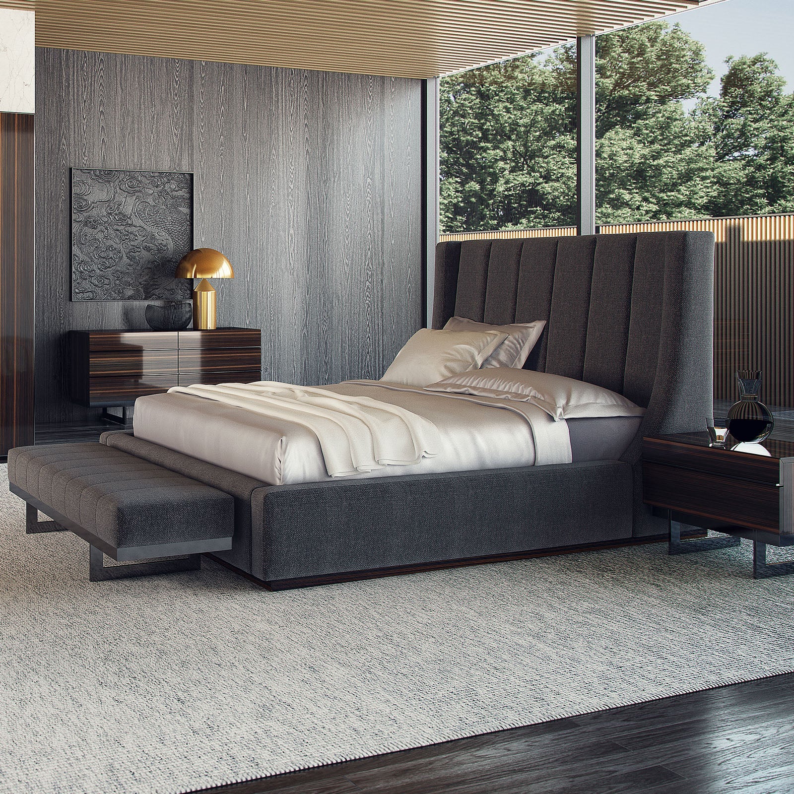 2X Prada Elegant Bedside Tables NLSEP-NS -  Bed Side Table - ebarza Furniture UAE | Shop Modern Furniture in Abu Dhabi & Dubai - مفروشات ايبازرا في الامارات | تسوق اثاث عصري وديكورات مميزة في دبي وابوظبي