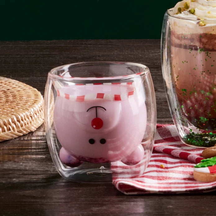 Karaca New Year Pia Mr. Bear Water Glass 250 ml 153.03.08.2436 -  Drinkware - ebarza Furniture UAE | Shop Modern Furniture in Abu Dhabi & Dubai - مفروشات ايبازرا في الامارات | تسوق اثاث عصري وديكورات مميزة في دبي وابوظبي