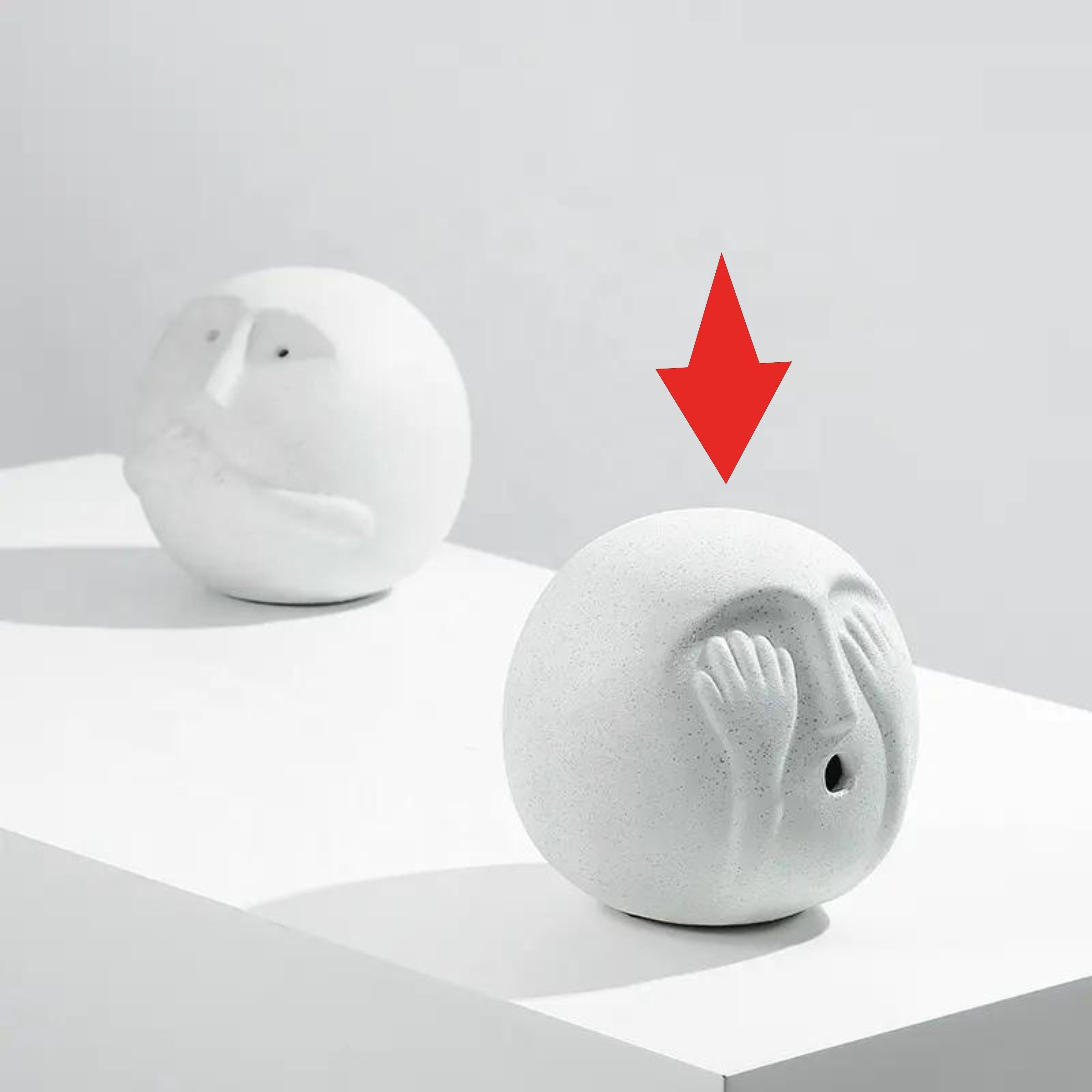 See No Evil Ceramic Sculpture Fa-D22013B -  Home Decor Figurines - ebarza Furniture UAE | Shop Modern Furniture in Abu Dhabi & Dubai - مفروشات ايبازرا في الامارات | تسوق اثاث عصري وديكورات مميزة في دبي وابوظبي
