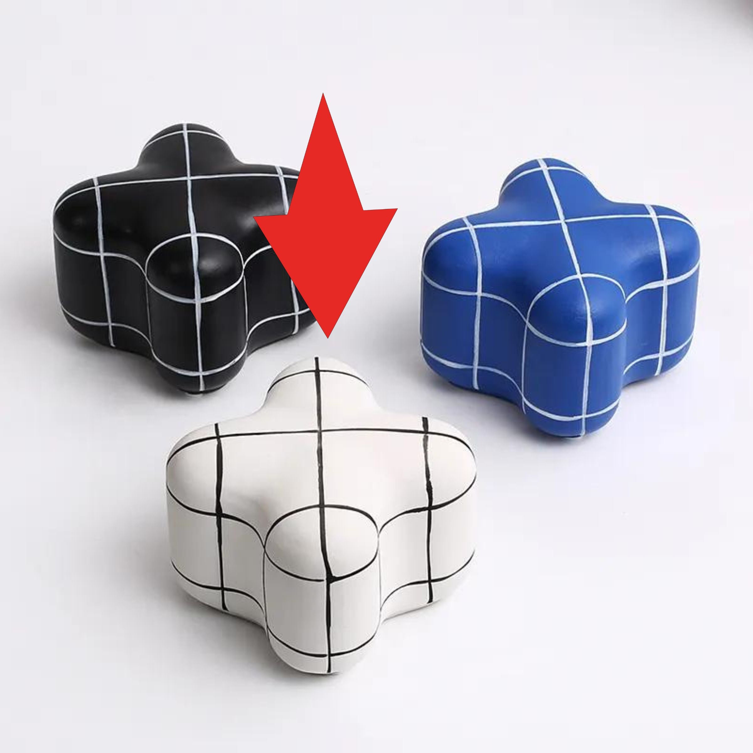 White Line Square Ornament-B Fa-D21097B -  Home Decor Figurines - ebarza Furniture UAE | Shop Modern Furniture in Abu Dhabi & Dubai - مفروشات ايبازرا في الامارات | تسوق اثاث عصري وديكورات مميزة في دبي وابوظبي