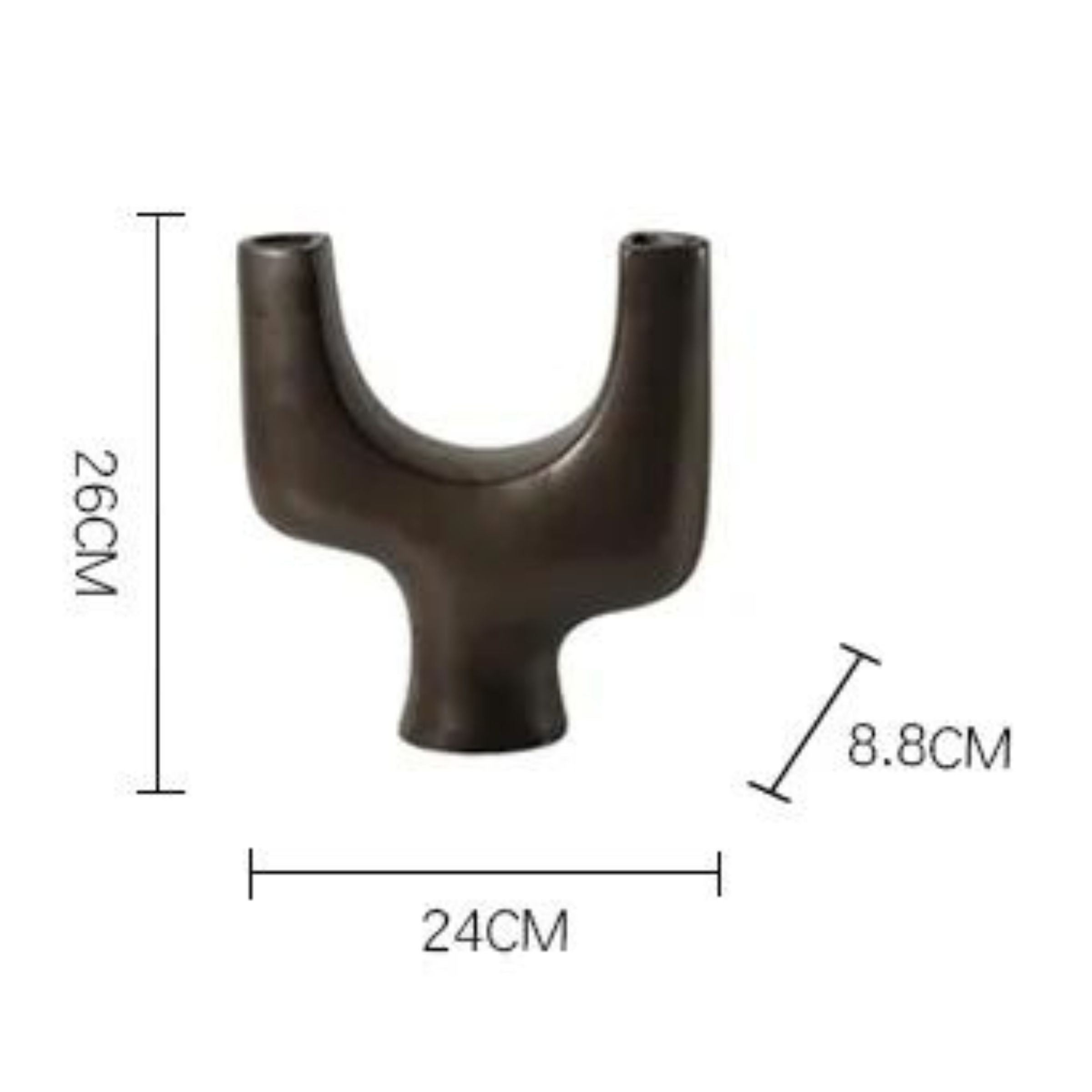 Oxidized Brown Ceramic Abstract Vase Fd-D22059 -  Vases - ebarza Furniture UAE | Shop Modern Furniture in Abu Dhabi & Dubai - مفروشات ايبازرا في الامارات | تسوق اثاث عصري وديكورات مميزة في دبي وابوظبي