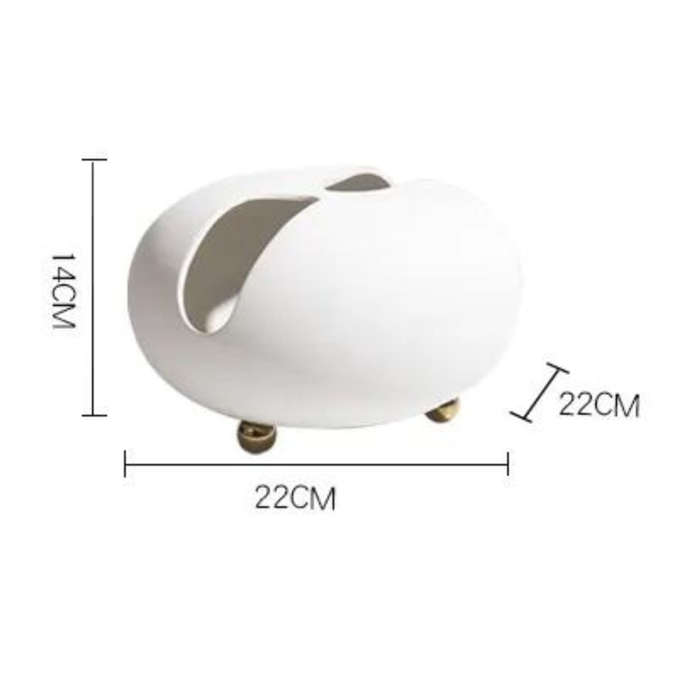 White Ceramic Vase With Gold Stainless Steel Detail Fd-D22065 -  Vases - ebarza Furniture UAE | Shop Modern Furniture in Abu Dhabi & Dubai - مفروشات ايبازرا في الامارات | تسوق اثاث عصري وديكورات مميزة في دبي وابوظبي