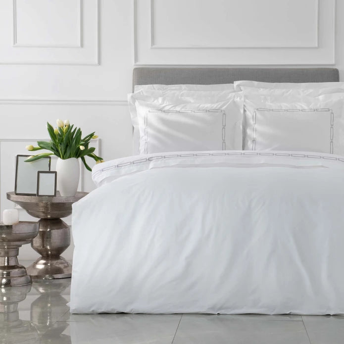 Karaca Home White Collection Oriane Gray Embroidered Percale Double Duvet Cover Set 200.20.01.0105 -  Bedding - ebarza Furniture UAE | Shop Modern Furniture in Abu Dhabi & Dubai - مفروشات ايبازرا في الامارات | تسوق اثاث عصري وديكورات مميزة في دبي وابوظبي
