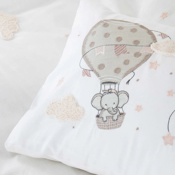 Karaca Home Elephant Sky Pink 100% Cotton Embroidered Private Baby Set 200.20.01.0177 -  Bedding - ebarza Furniture UAE | Shop Modern Furniture in Abu Dhabi & Dubai - مفروشات ايبازرا في الامارات | تسوق اثاث عصري وديكورات مميزة في دبي وابوظبي