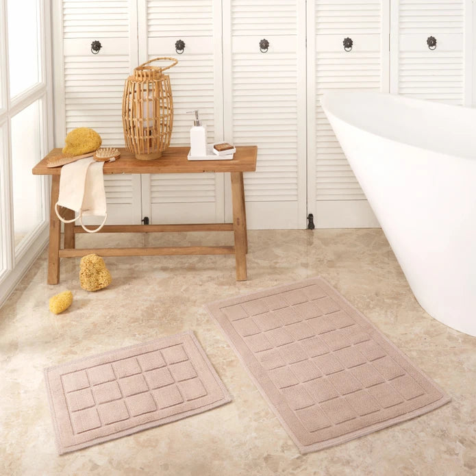 Karaca Home Kelly Quatre Beige Mop Set 200.21.01.0234 -  Bath Mats - ebarza Furniture UAE | Shop Modern Furniture in Abu Dhabi & Dubai - مفروشات ايبازرا في الامارات | تسوق اثاث عصري وديكورات مميزة في دبي وابوظبي