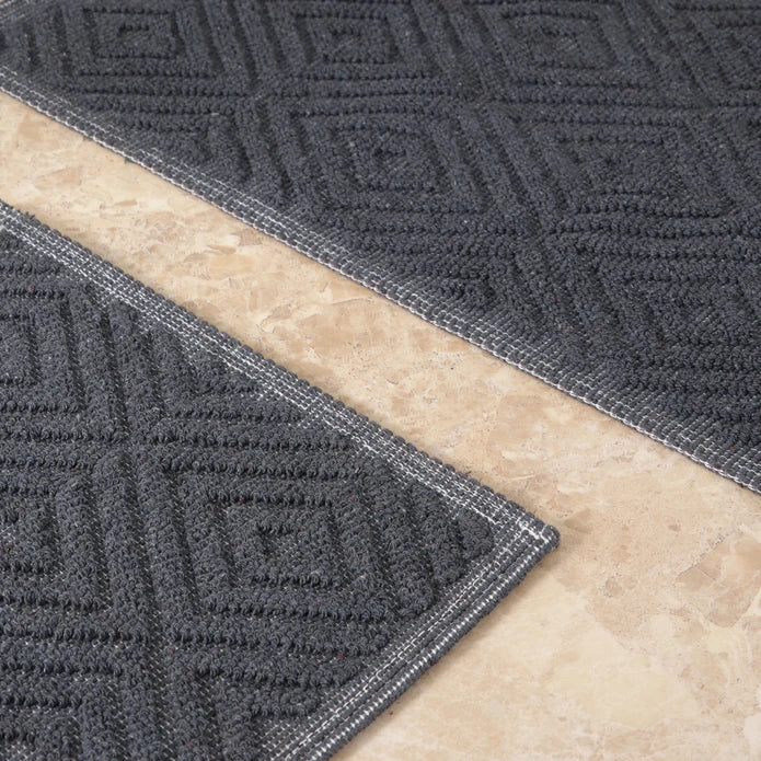 Karaca Home Kelly Esta Anthracite Mop Set 200.21.01.0257 -  Bath Mats - ebarza Furniture UAE | Shop Modern Furniture in Abu Dhabi & Dubai - مفروشات ايبازرا في الامارات | تسوق اثاث عصري وديكورات مميزة في دبي وابوظبي