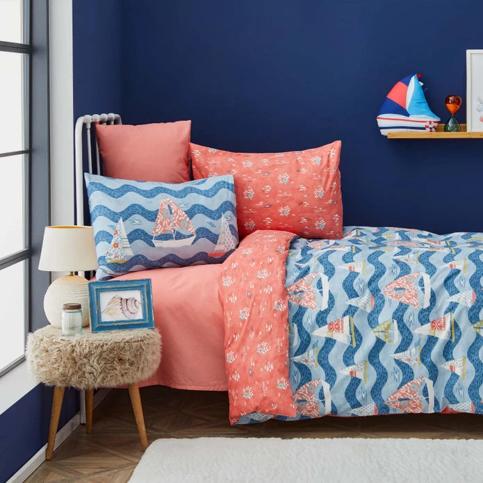 Karaca Nautica Home Kids Saily Single 100% Cotton Duvet Cover Set 180.01.01.0521 -  Bedding - ebarza Furniture UAE | Shop Modern Furniture in Abu Dhabi & Dubai - مفروشات ايبازرا في الامارات | تسوق اثاث عصري وديكورات مميزة في دبي وابوظبي