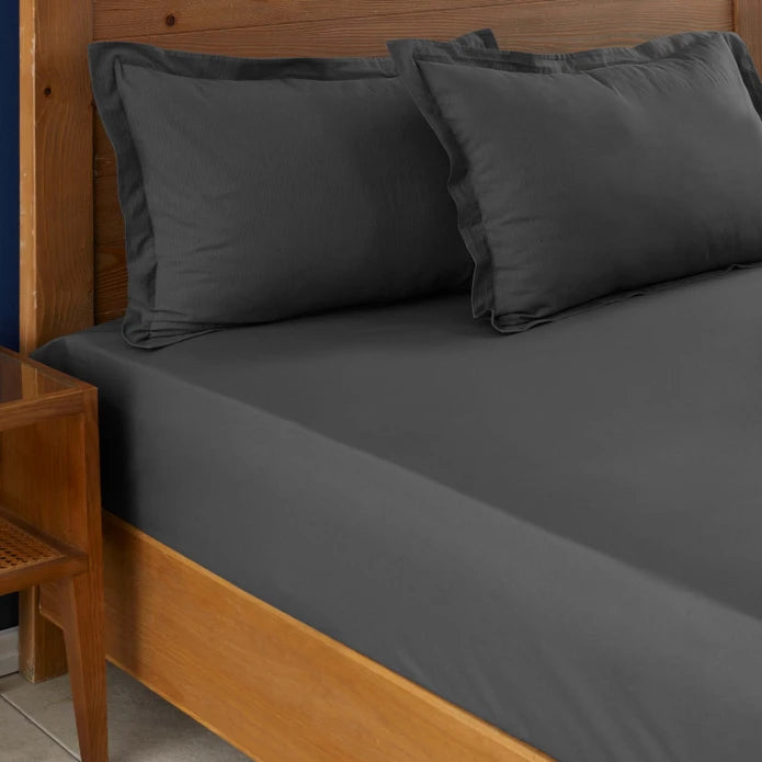 Karaca Nautica Home Anthracite 100% Cotton Double Bed Sheet 180.01.01.0547 -  Bed Sheets - ebarza Furniture UAE | Shop Modern Furniture in Abu Dhabi & Dubai - مفروشات ايبازرا في الامارات | تسوق اثاث عصري وديكورات مميزة في دبي وابوظبي