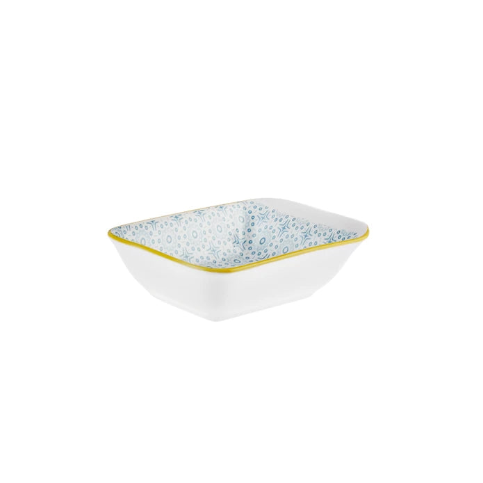Karaca Floral Blue Rectangle Cookie/Sauce Bowl 10 cm 153.03.08.2992 -  Bowls - ebarza Furniture UAE | Shop Modern Furniture in Abu Dhabi & Dubai - مفروشات ايبازرا في الامارات | تسوق اثاث عصري وديكورات مميزة في دبي وابوظبي