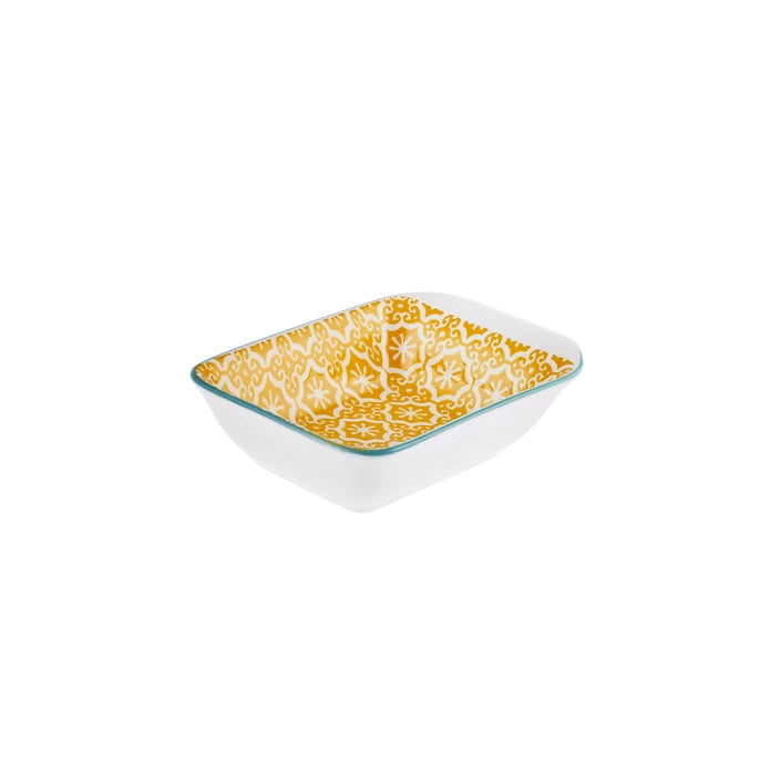 Karaca Floral Yellow Rectangle Cookie/Sauce Bowl 10 cm 153.03.08.2994 -  Bowls - ebarza Furniture UAE | Shop Modern Furniture in Abu Dhabi & Dubai - مفروشات ايبازرا في الامارات | تسوق اثاث عصري وديكورات مميزة في دبي وابوظبي