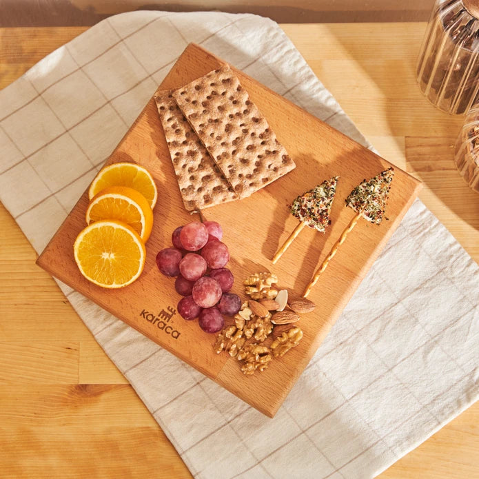 Karaca Urban wood Rotating Serving Board Square 153.03.09.0124 -  Trays - ebarza Furniture UAE | Shop Modern Furniture in Abu Dhabi & Dubai - مفروشات ايبازرا في الامارات | تسوق اثاث عصري وديكورات مميزة في دبي وابوظبي