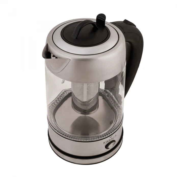 Karaca Glass Herbal Tea Maker With Led Lighting Inox 2202 153.01.06.1780/153.01.06.4887 -  Kitchen Appliances - ebarza Furniture UAE | Shop Modern Furniture in Abu Dhabi & Dubai - مفروشات ايبازرا في الامارات | تسوق اثاث عصري وديكورات مميزة في دبي وابوظبي