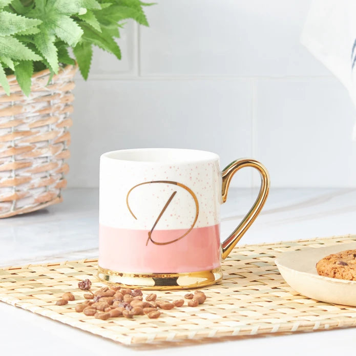 Karaca Letter D Mug 153.03.06.1611 -  Mugs - ebarza Furniture UAE | Shop Modern Furniture in Abu Dhabi & Dubai - مفروشات ايبازرا في الامارات | تسوق اثاث عصري وديكورات مميزة في دبي وابوظبي