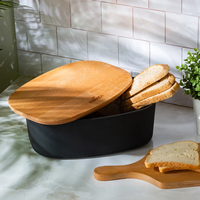 Karaca Nef Melamine Black Bread Box 153.03.08.2749 -  Bread Boxes - ebarza Furniture UAE | Shop Modern Furniture in Abu Dhabi & Dubai - مفروشات ايبازرا في الامارات | تسوق اثاث عصري وديكورات مميزة في دبي وابوظبي