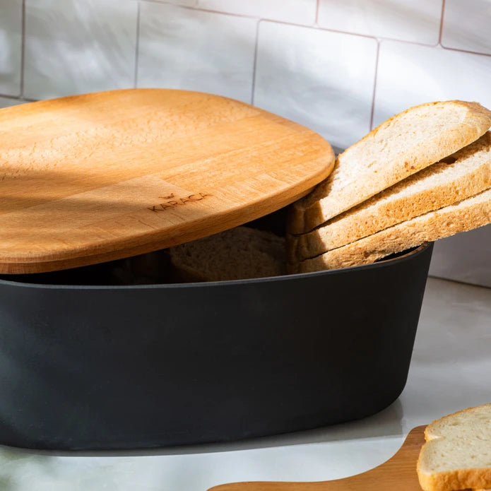 Karaca Nef Melamine Black Bread Box 153.03.08.2749 -  Bread Boxes - ebarza Furniture UAE | Shop Modern Furniture in Abu Dhabi & Dubai - مفروشات ايبازرا في الامارات | تسوق اثاث عصري وديكورات مميزة في دبي وابوظبي