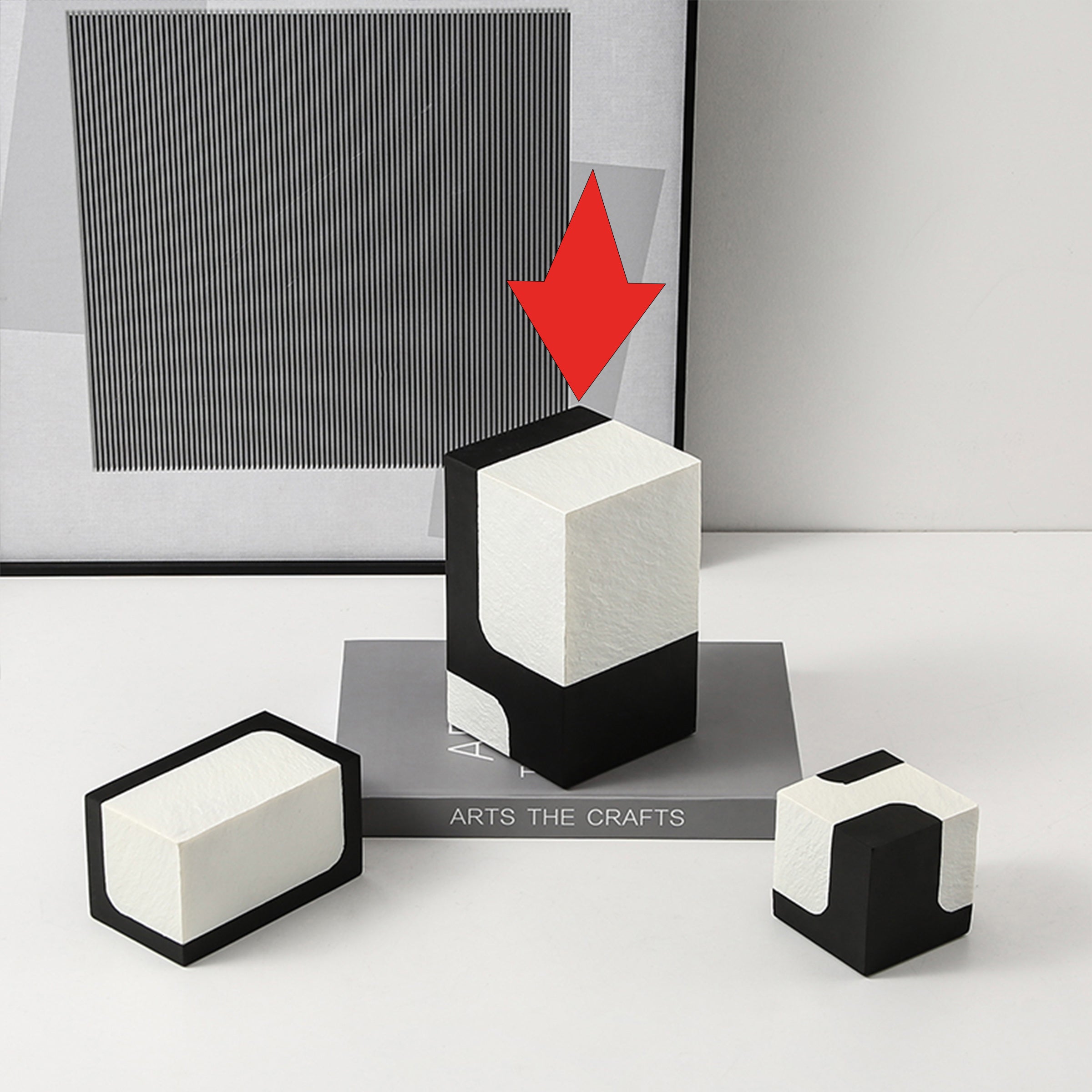 Black And White Stone Block A Fc-Sz21108A -  Home Decor Figurines - ebarza Furniture UAE | Shop Modern Furniture in Abu Dhabi & Dubai - مفروشات ايبازرا في الامارات | تسوق اثاث عصري وديكورات مميزة في دبي وابوظبي