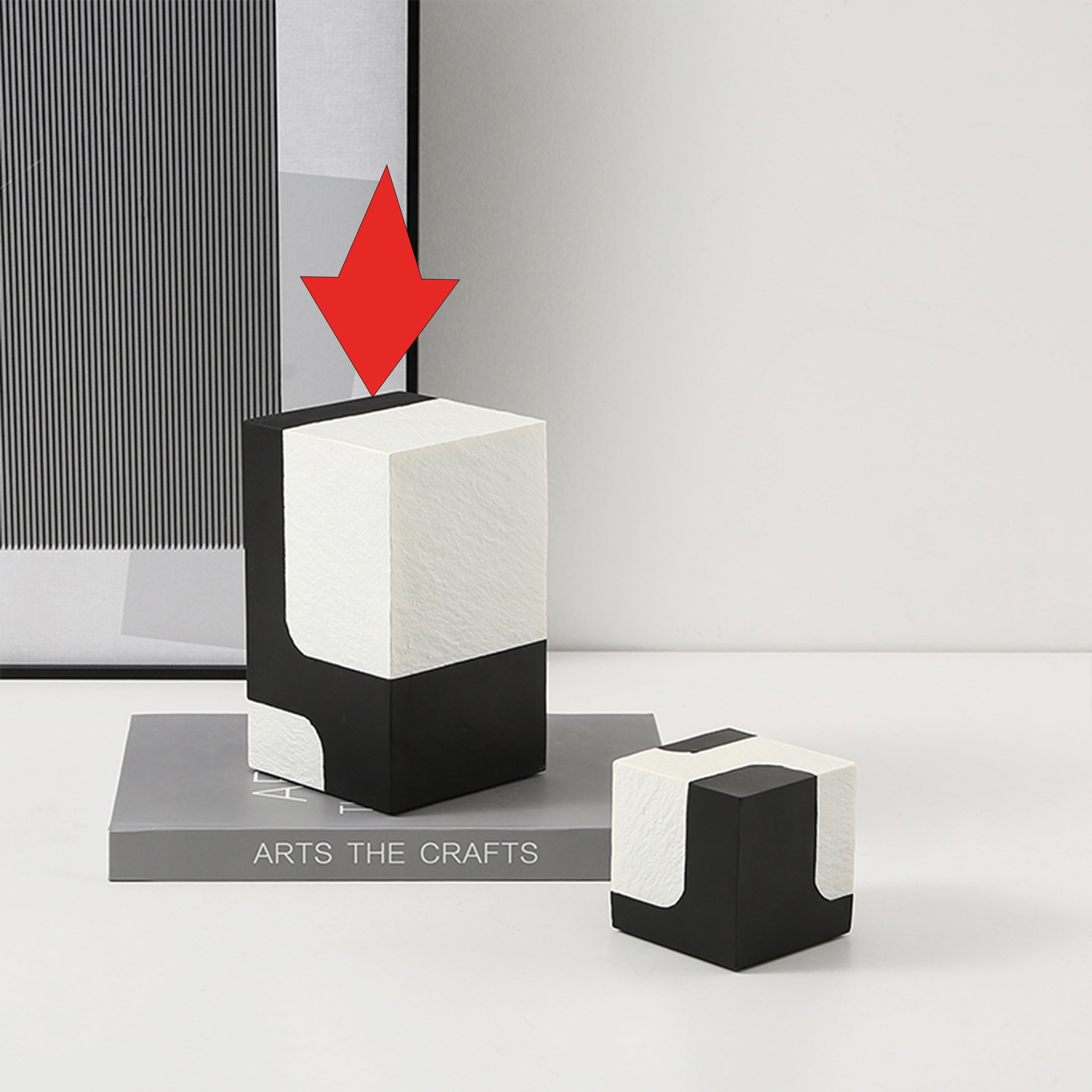 Black And White Stone Block A Fc-Sz21108A -  Home Decor Figurines - ebarza Furniture UAE | Shop Modern Furniture in Abu Dhabi & Dubai - مفروشات ايبازرا في الامارات | تسوق اثاث عصري وديكورات مميزة في دبي وابوظبي