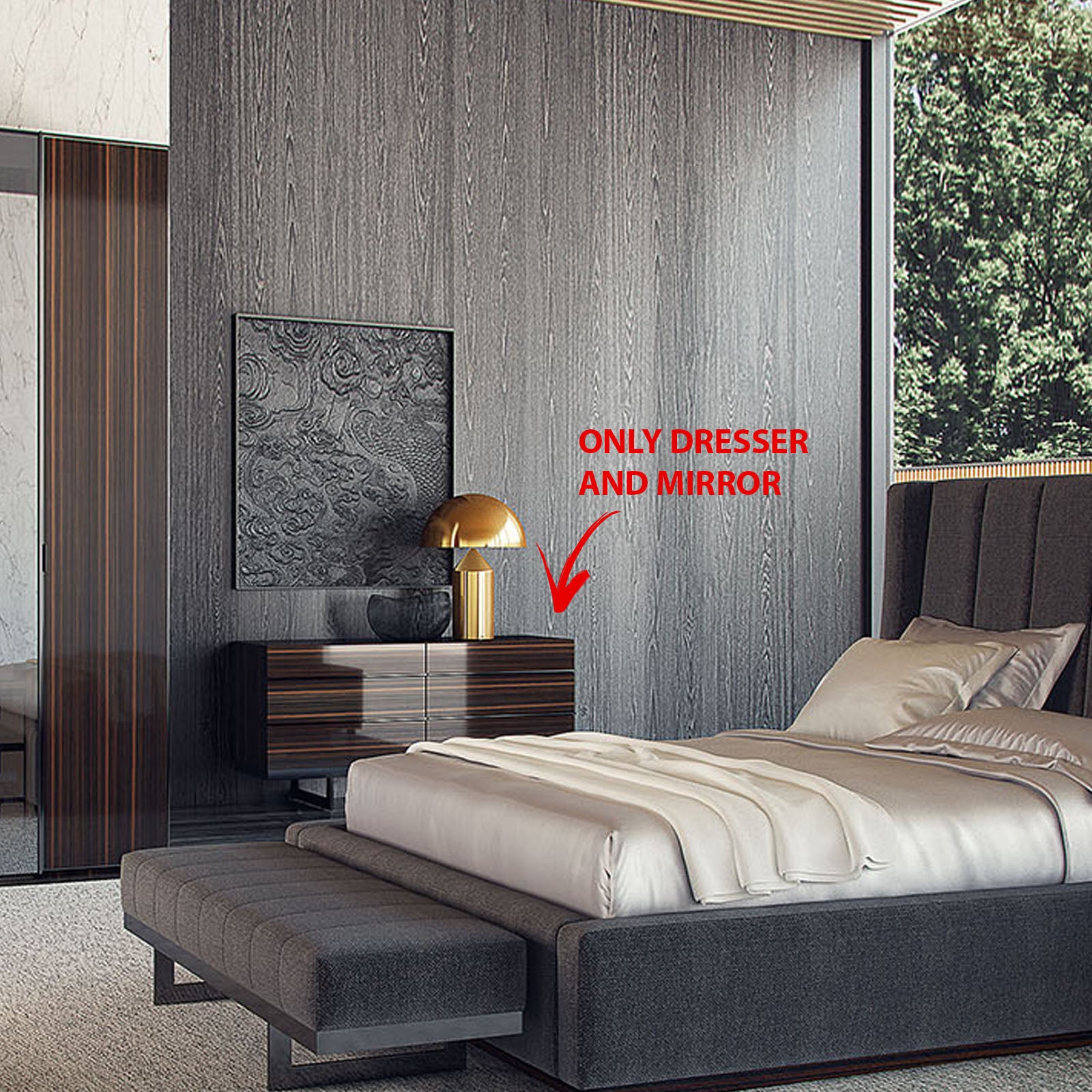 Prada Elegant Dresser and Mirror NLSEP-DRSRMRR -  Dressers and Mirrors - ebarza Furniture UAE | Shop Modern Furniture in Abu Dhabi & Dubai - مفروشات ايبازرا في الامارات | تسوق اثاث عصري وديكورات مميزة في دبي وابوظبي