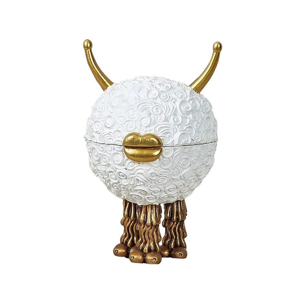 White Monster Resin Jar Fc-Sz22014 -  Vases - ebarza Furniture UAE | Shop Modern Furniture in Abu Dhabi & Dubai - مفروشات ايبازرا في الامارات | تسوق اثاث عصري وديكورات مميزة في دبي وابوظبي