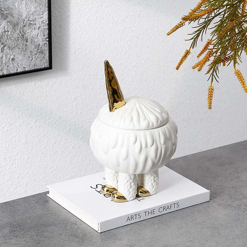 Long Mouth Decorative Pot White-A Fa-D21077A -  Vases - ebarza Furniture UAE | Shop Modern Furniture in Abu Dhabi & Dubai - مفروشات ايبازرا في الامارات | تسوق اثاث عصري وديكورات مميزة في دبي وابوظبي