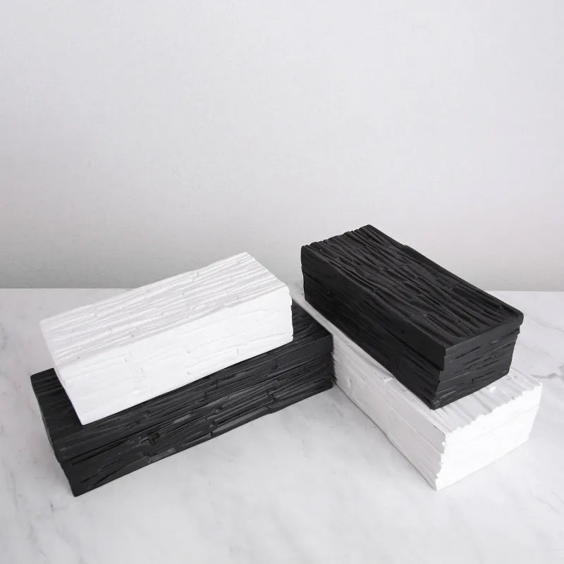 Black Resin Decorative Box-A Fc-Sz2023A -  Decorative Boxes - ebarza Furniture UAE | Shop Modern Furniture in Abu Dhabi & Dubai - مفروشات ايبازرا في الامارات | تسوق اثاث عصري وديكورات مميزة في دبي وابوظبي