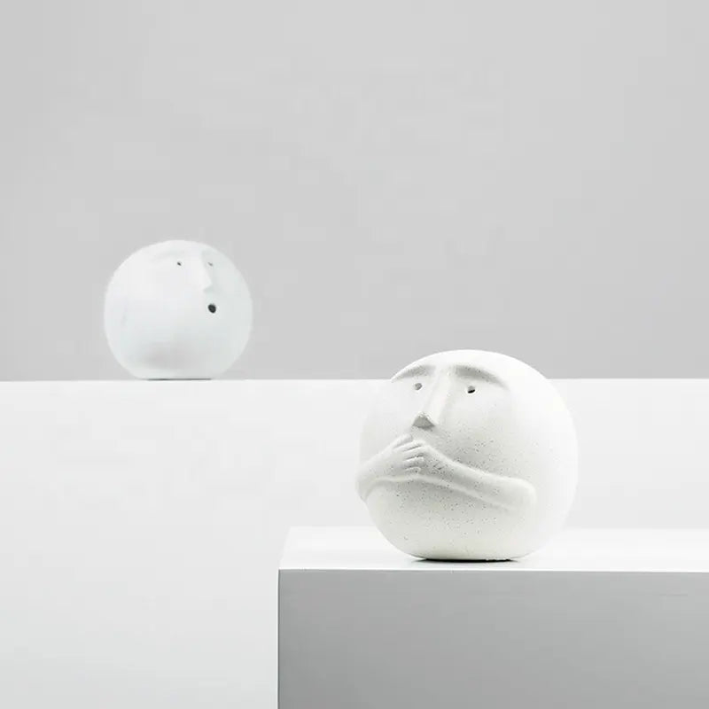 Hear No Evil Ceramic Sculpture Fa-D22013A -  Home Decor Figurines - ebarza Furniture UAE | Shop Modern Furniture in Abu Dhabi & Dubai - مفروشات ايبازرا في الامارات | تسوق اثاث عصري وديكورات مميزة في دبي وابوظبي