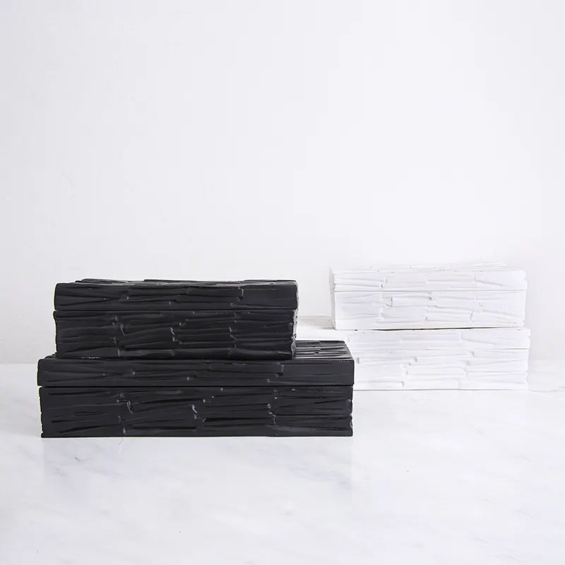 White Resin Decorative Box-A Fc-Sz2022A -  Decorative Boxes - ebarza Furniture UAE | Shop Modern Furniture in Abu Dhabi & Dubai - مفروشات ايبازرا في الامارات | تسوق اثاث عصري وديكورات مميزة في دبي وابوظبي