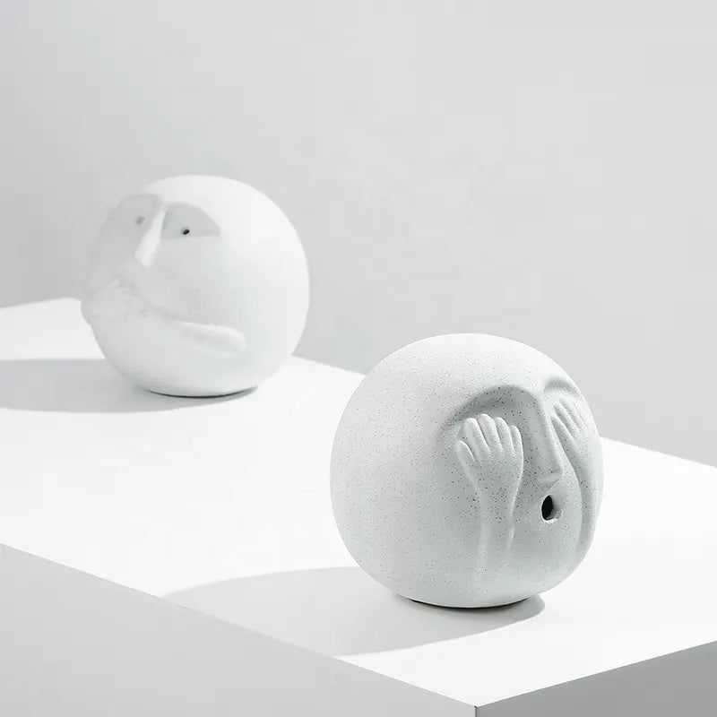 Hear No Evil Ceramic Sculpture Fa-D22013A -  Home Decor Figurines - ebarza Furniture UAE | Shop Modern Furniture in Abu Dhabi & Dubai - مفروشات ايبازرا في الامارات | تسوق اثاث عصري وديكورات مميزة في دبي وابوظبي