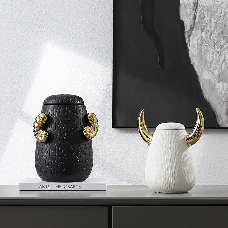 Long Mouth Decorative Pot White-A Fa-D21077A -  Vases - ebarza Furniture UAE | Shop Modern Furniture in Abu Dhabi & Dubai - مفروشات ايبازرا في الامارات | تسوق اثاث عصري وديكورات مميزة في دبي وابوظبي