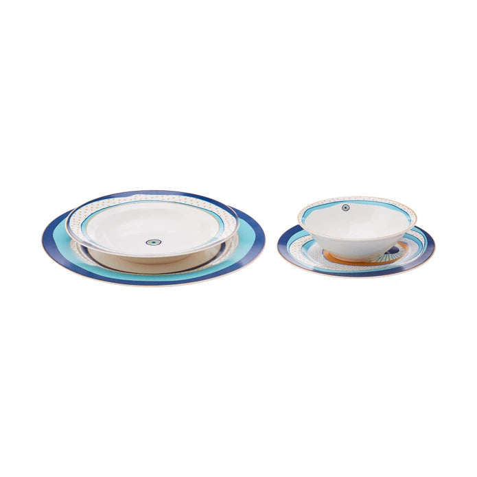 Karaca Eye Zone 24 Pieces 6 Person Porcelain Dinnerware 153.03.06.5960 -  Dinnerware Sets - ebarza Furniture UAE | Shop Modern Furniture in Abu Dhabi & Dubai - مفروشات ايبازرا في الامارات | تسوق اثاث عصري وديكورات مميزة في دبي وابوظبي