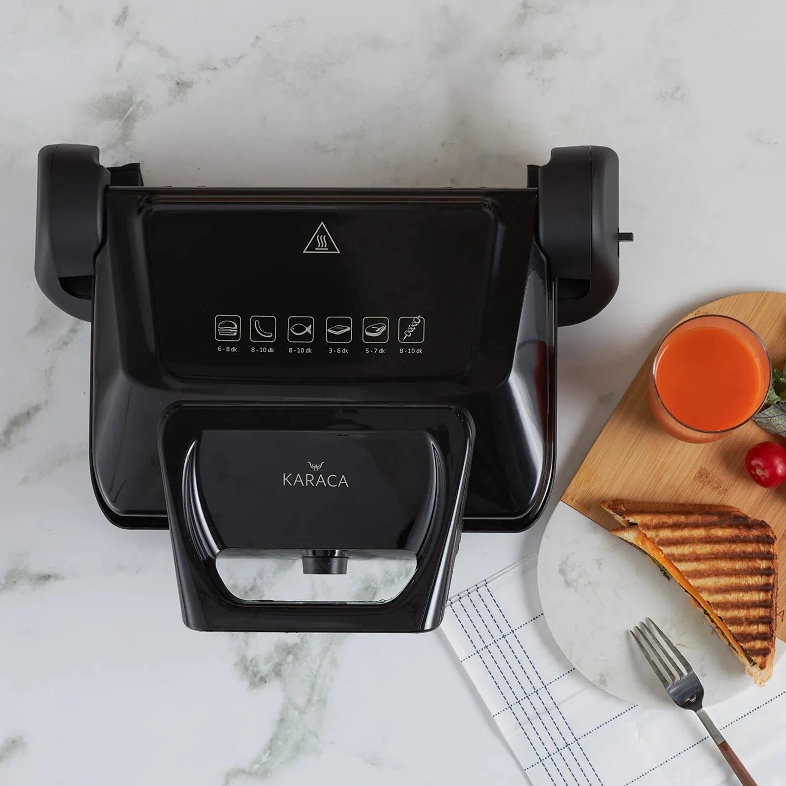 Karaca Future Plus Bio Diamond Antibacterial Black Grill And Toaster 153.03.06.6201 -  Kitchen Appliances - ebarza Furniture UAE | Shop Modern Furniture in Abu Dhabi & Dubai - مفروشات ايبازرا في الامارات | تسوق اثاث عصري وديكورات مميزة في دبي وابوظبي