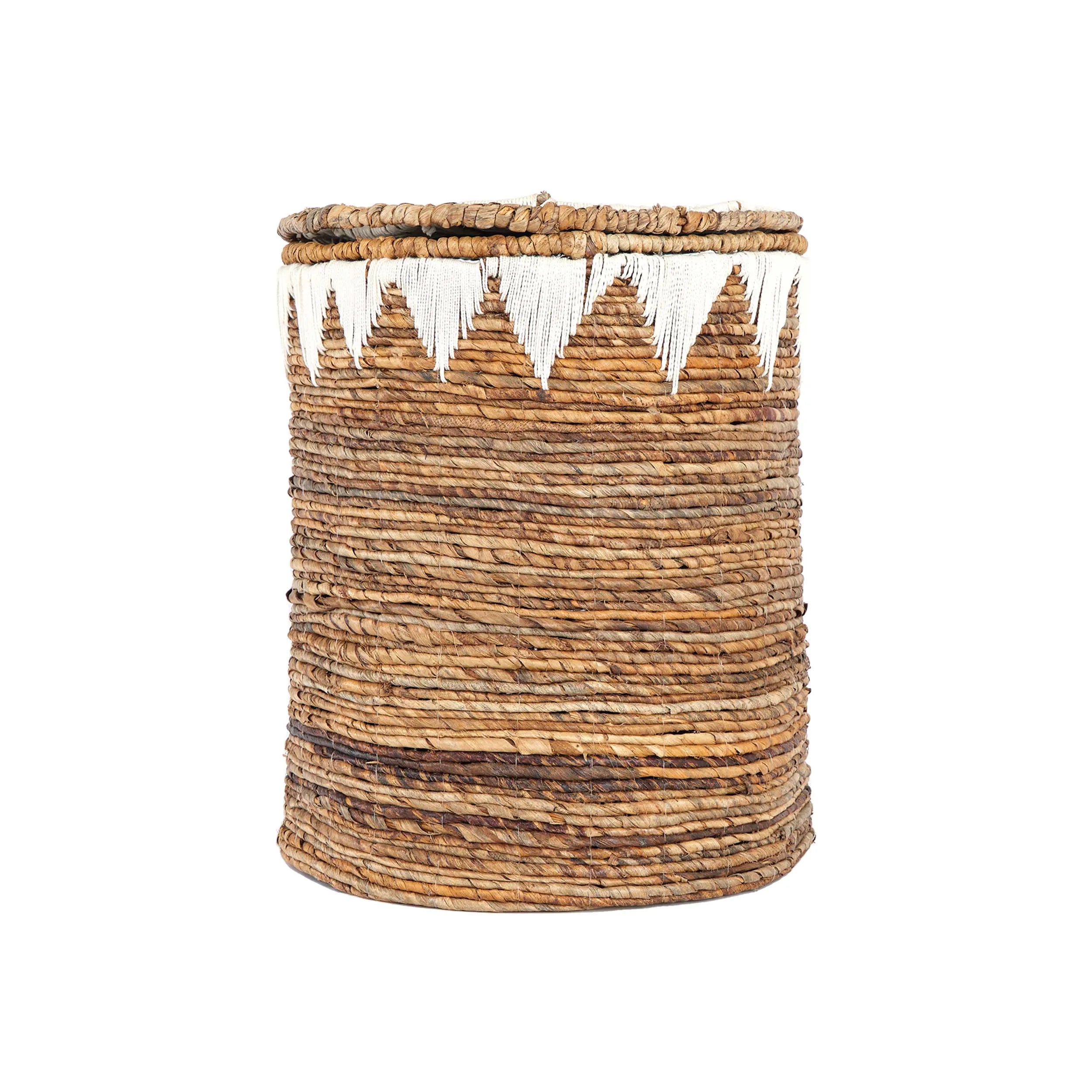 Karaca Home Bali Tria Wicker Basket With Lid 45 Cm 300.21.02.0130 -  Baskets - ebarza Furniture UAE | Shop Modern Furniture in Abu Dhabi & Dubai - مفروشات ايبازرا في الامارات | تسوق اثاث عصري وديكورات مميزة في دبي وابوظبي