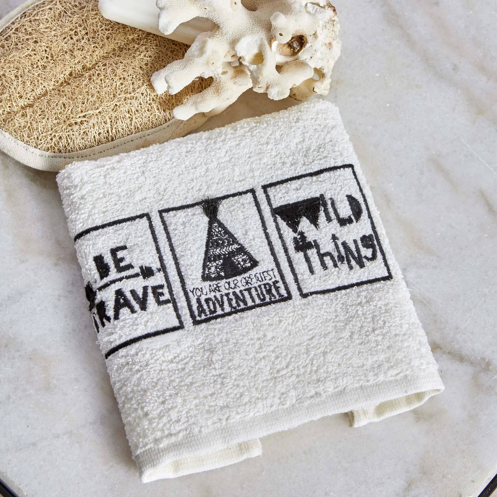 Karaca Home Brave Embroidered Towel 30X50 Cm 200.19.01.0296 -  Towels - ebarza Furniture UAE | Shop Modern Furniture in Abu Dhabi & Dubai - مفروشات ايبازرا في الامارات | تسوق اثاث عصري وديكورات مميزة في دبي وابوظبي