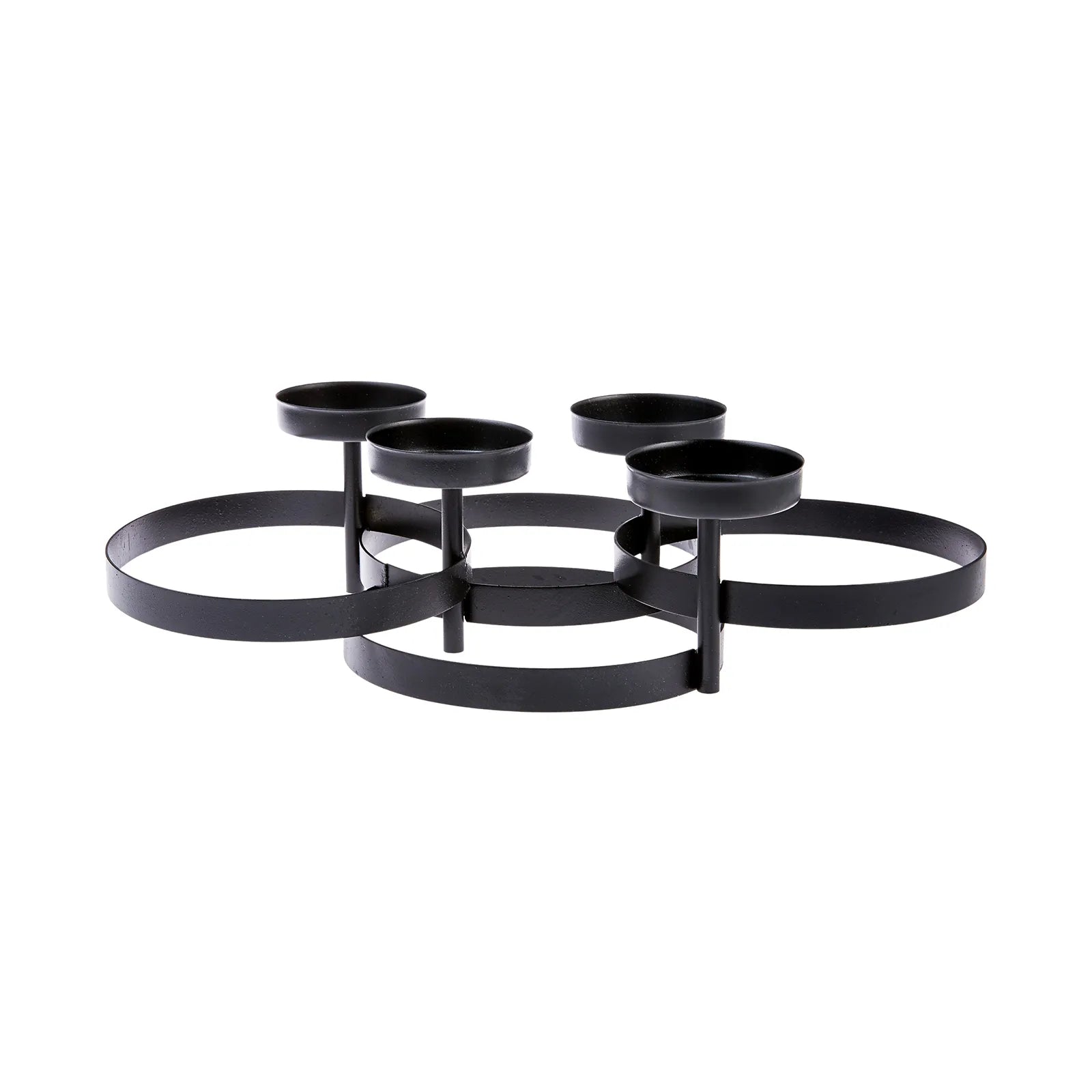Karaca Home Circles Black Candle Holder 39X22Cm 300.21.02.020 -  Candle Holders - ebarza Furniture UAE | Shop Modern Furniture in Abu Dhabi & Dubai - مفروشات ايبازرا في الامارات | تسوق اثاث عصري وديكورات مميزة في دبي وابوظبي