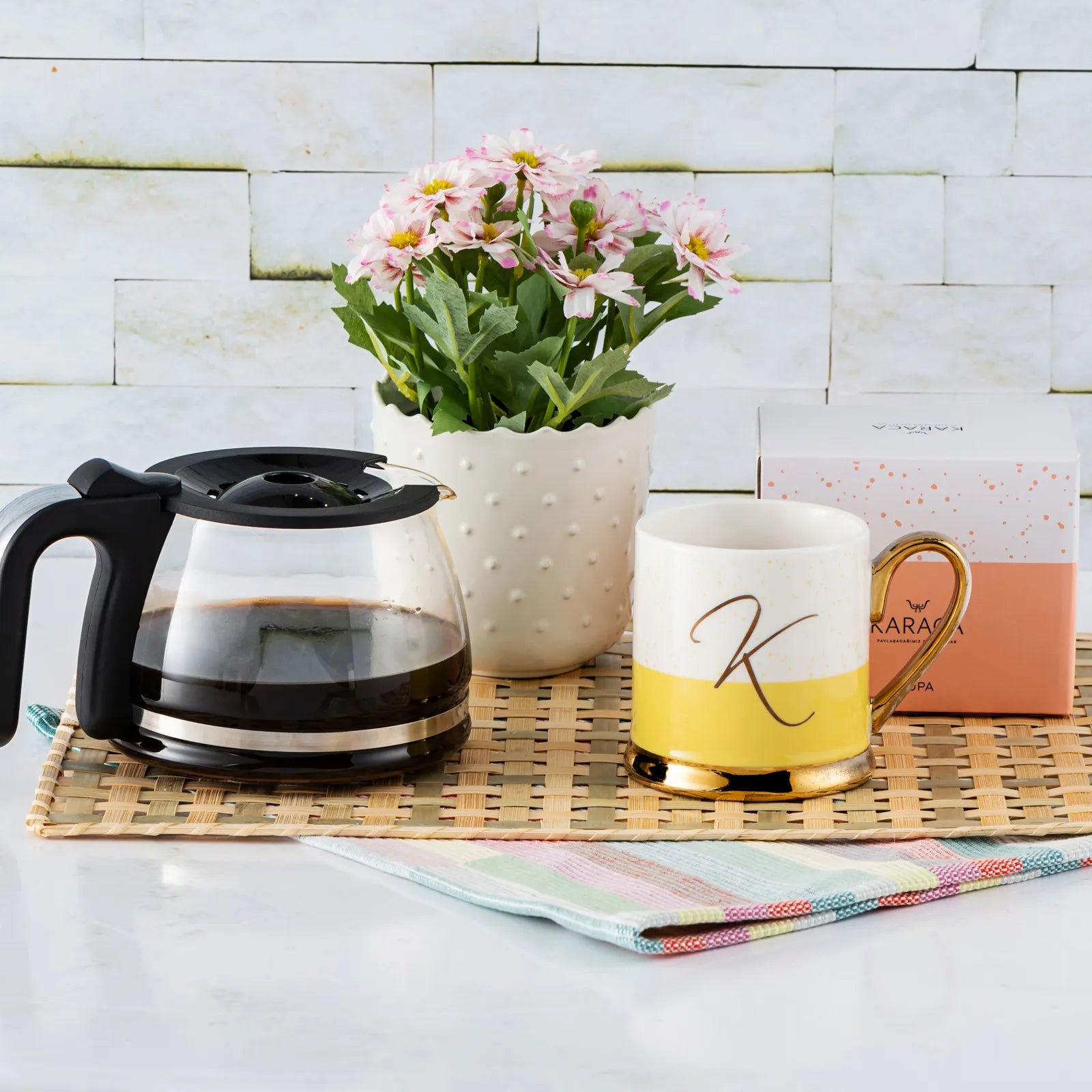 Karaca K Letter Mug 153.03.06.1618 -  Mugs - ebarza Furniture UAE | Shop Modern Furniture in Abu Dhabi & Dubai - مفروشات ايبازرا في الامارات | تسوق اثاث عصري وديكورات مميزة في دبي وابوظبي