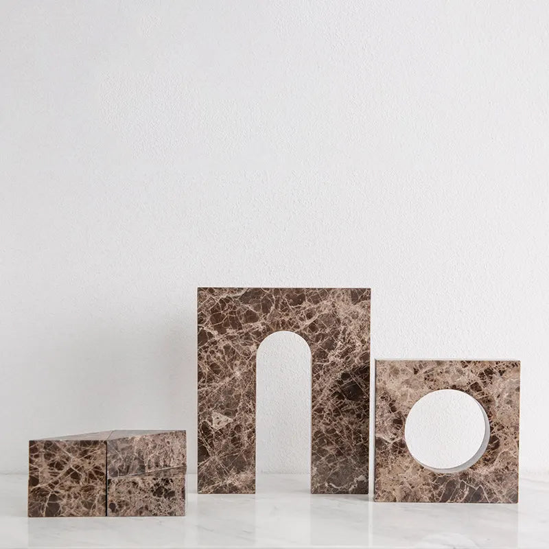 Brown Square & Round Shape Vase-B Fb-T2026B -  Home Decor Figurines - ebarza Furniture UAE | Shop Modern Furniture in Abu Dhabi & Dubai - مفروشات ايبازرا في الامارات | تسوق اثاث عصري وديكورات مميزة في دبي وابوظبي