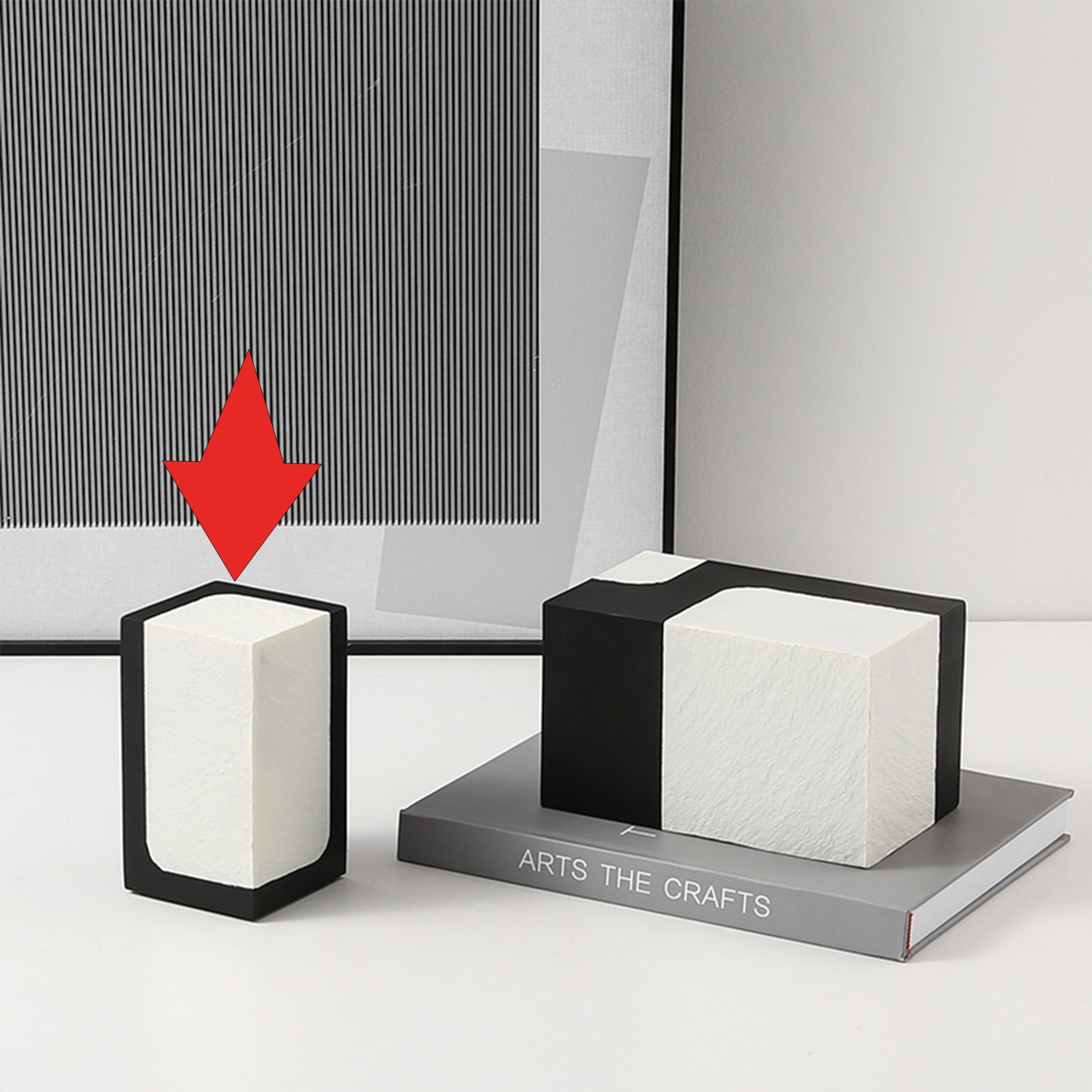 Black And White Stone Block B Fc-Sz21108B -  Home Decor Figurines - ebarza Furniture UAE | Shop Modern Furniture in Abu Dhabi & Dubai - مفروشات ايبازرا في الامارات | تسوق اثاث عصري وديكورات مميزة في دبي وابوظبي