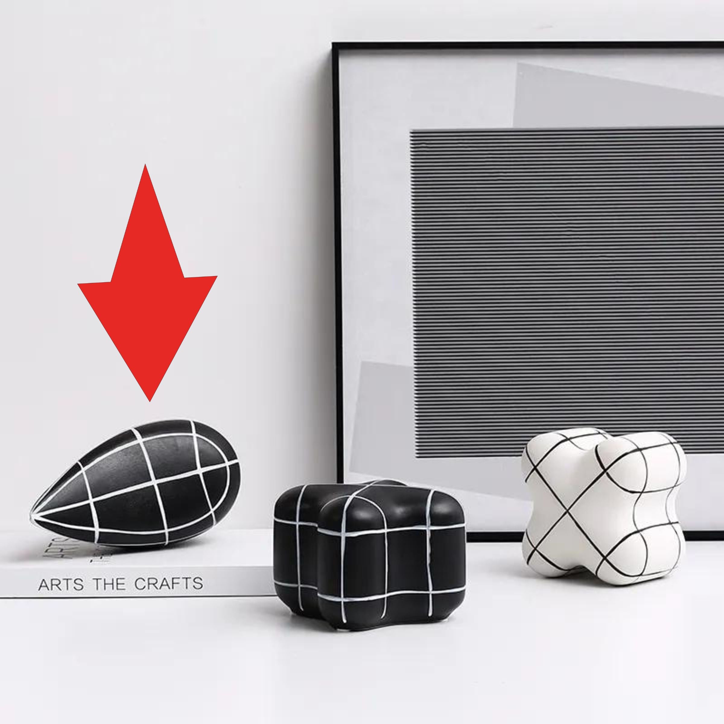 Black Line Geometry Ornament-B Fa-D21098B -  Home Decor Figurines - ebarza Furniture UAE | Shop Modern Furniture in Abu Dhabi & Dubai - مفروشات ايبازرا في الامارات | تسوق اثاث عصري وديكورات مميزة في دبي وابوظبي