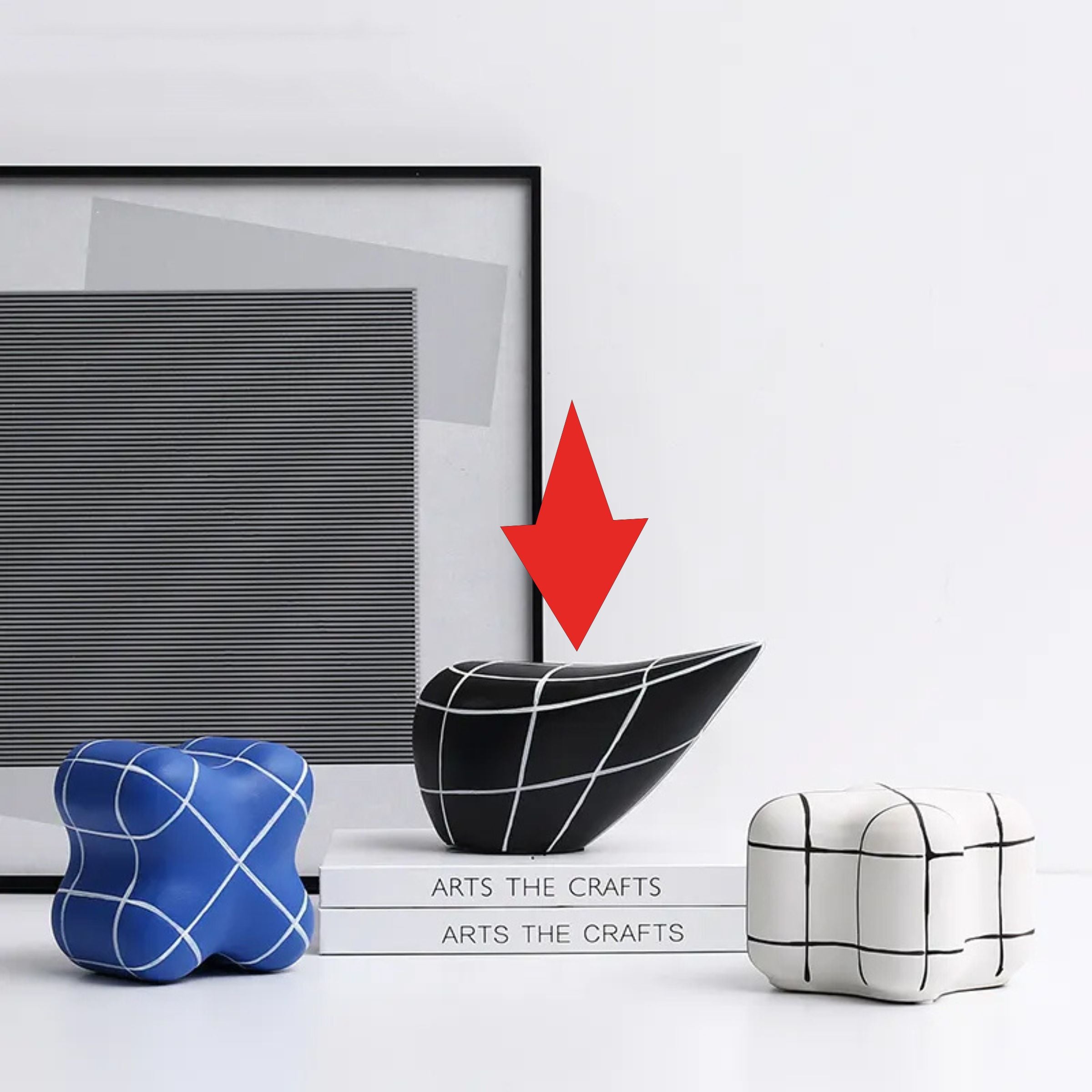Black Line Geometry Ornament-B Fa-D21098B -  Home Decor Figurines - ebarza Furniture UAE | Shop Modern Furniture in Abu Dhabi & Dubai - مفروشات ايبازرا في الامارات | تسوق اثاث عصري وديكورات مميزة في دبي وابوظبي