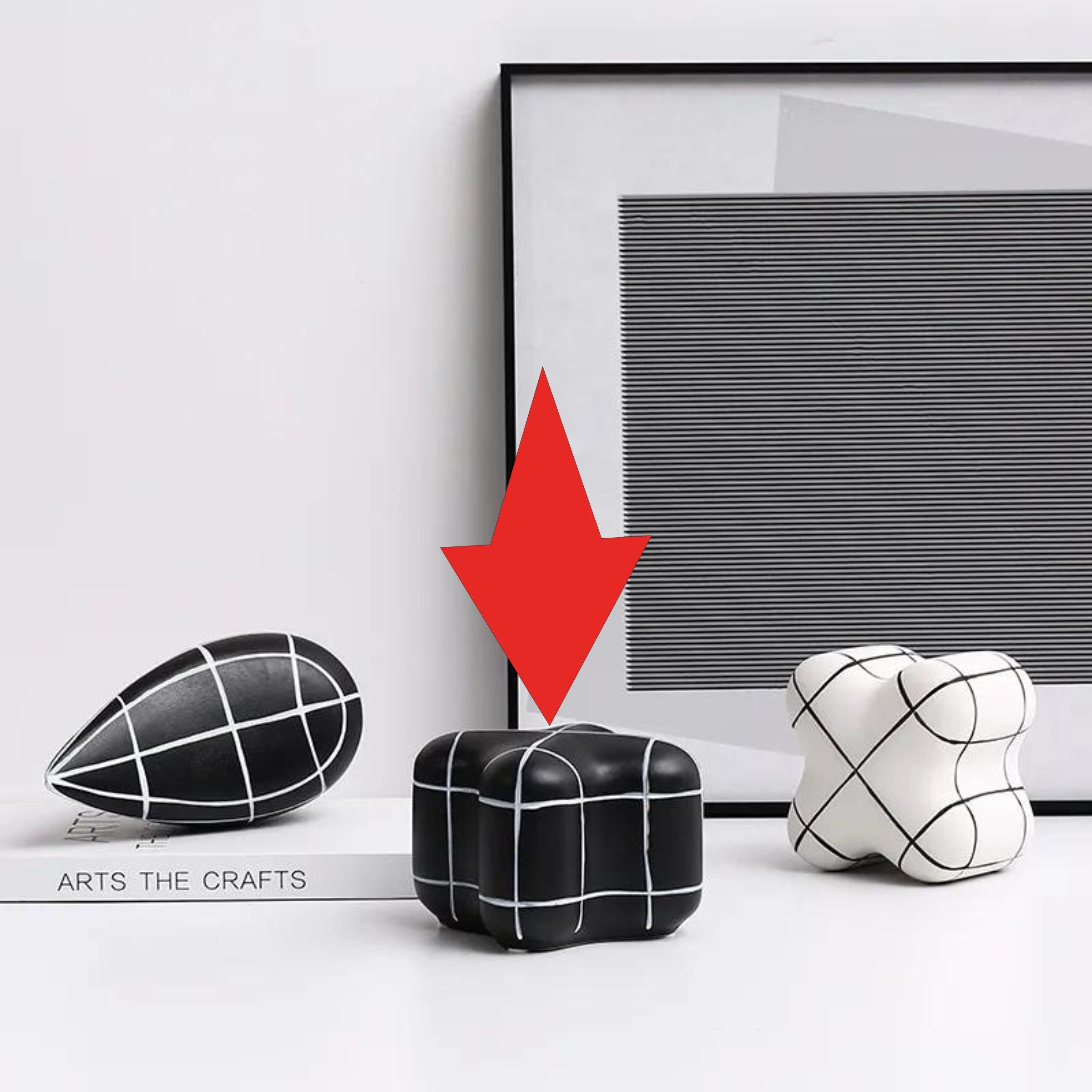 Black Line Square Ornament-B Fa-D21097C -  Home Decor Figurines - ebarza Furniture UAE | Shop Modern Furniture in Abu Dhabi & Dubai - مفروشات ايبازرا في الامارات | تسوق اثاث عصري وديكورات مميزة في دبي وابوظبي